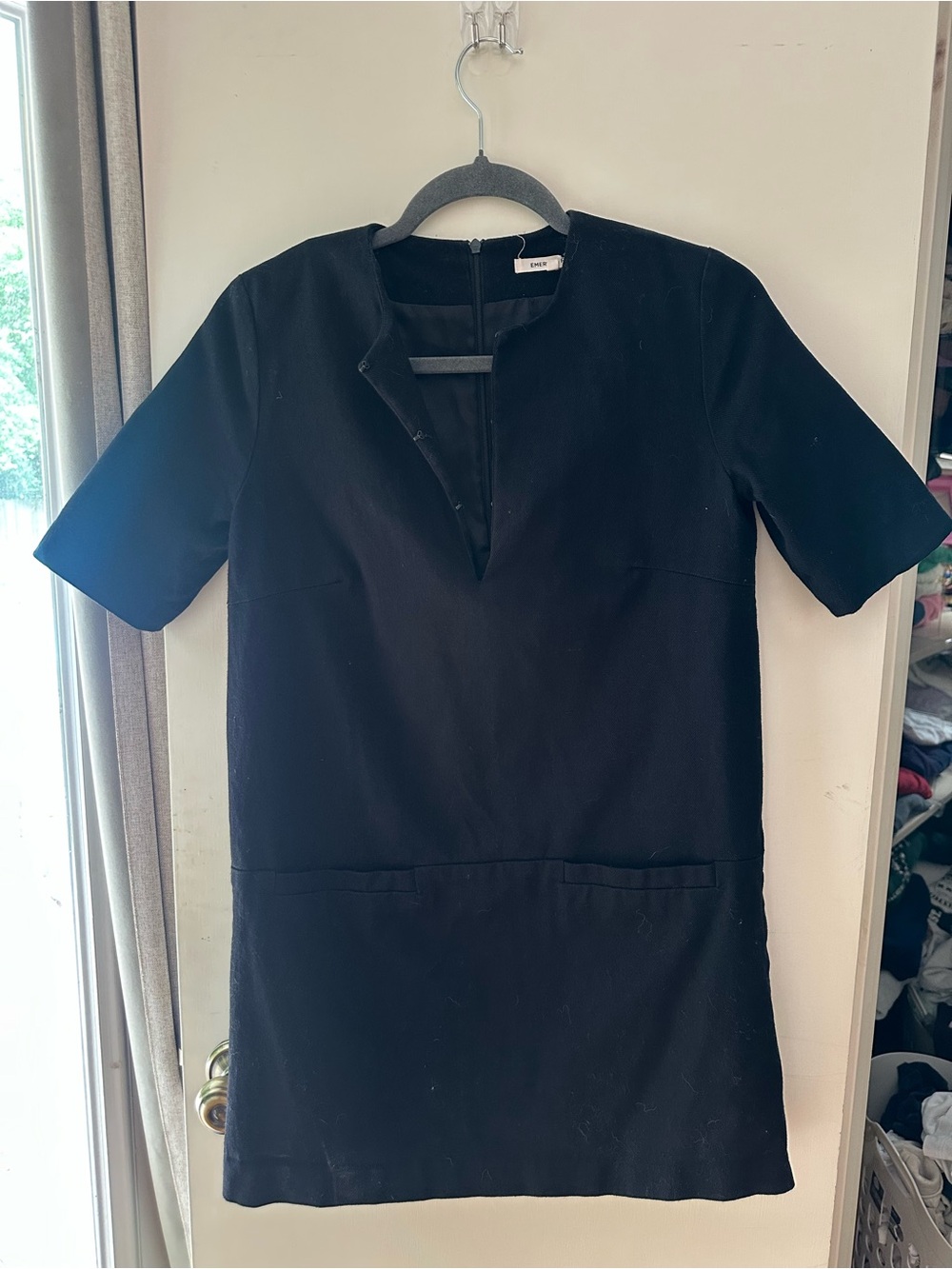 Emerson Fry Black Short-Sleeve Mini Dress